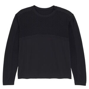 New Varley Black Long Sleeve Workout Top Activewear Yoga Running Gym Shirt S/M